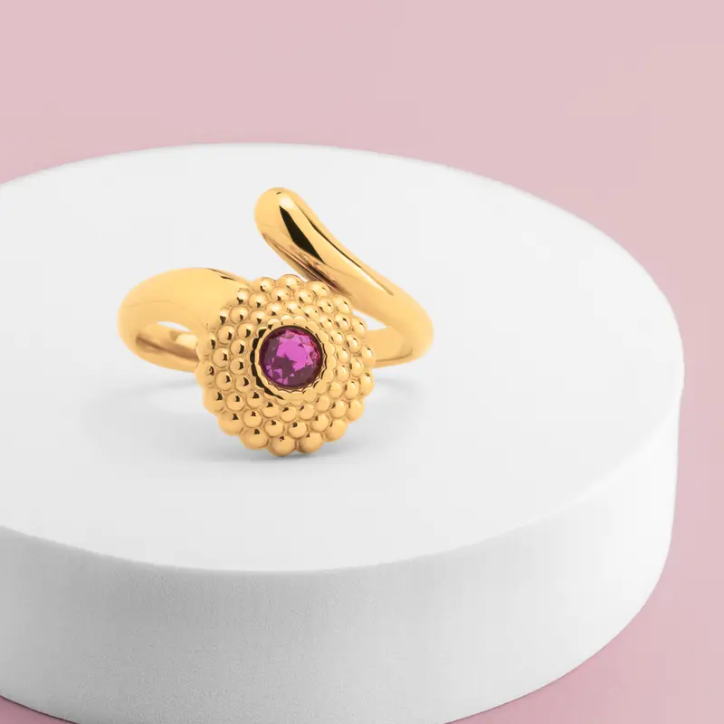 Melano Vivid Retro Flower Ring Set