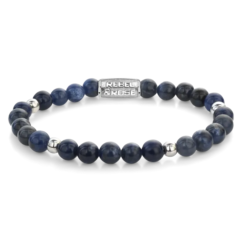 Midnight Blue Silver - 6mm - Kralen Armband Dames