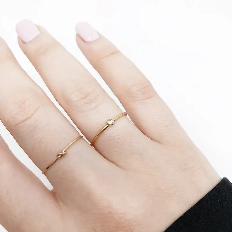 Mini CZ Bezel Ring