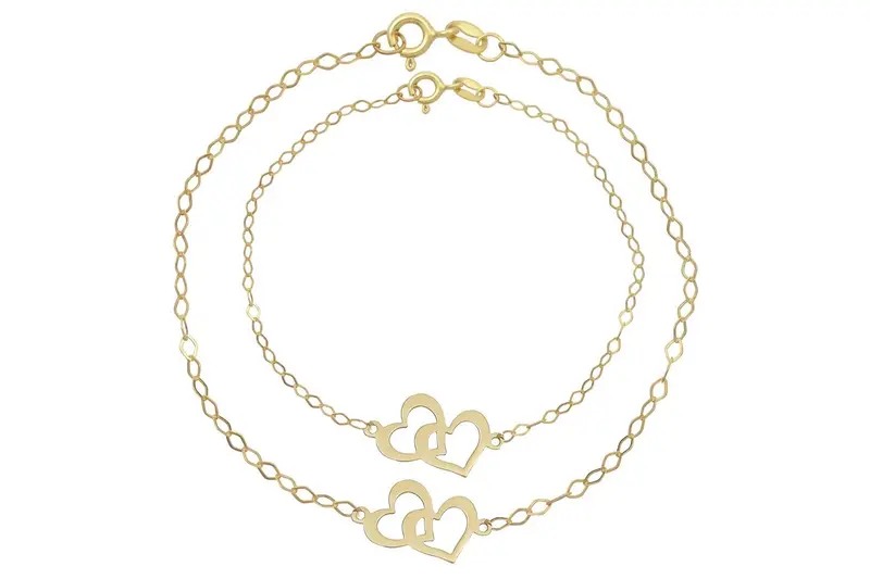 Moeder-Kind Armband Double Heart 14K Goud BeMy