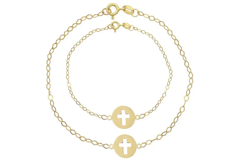 Moeder-Kind Armband Kruis 14K Goud BeMy
