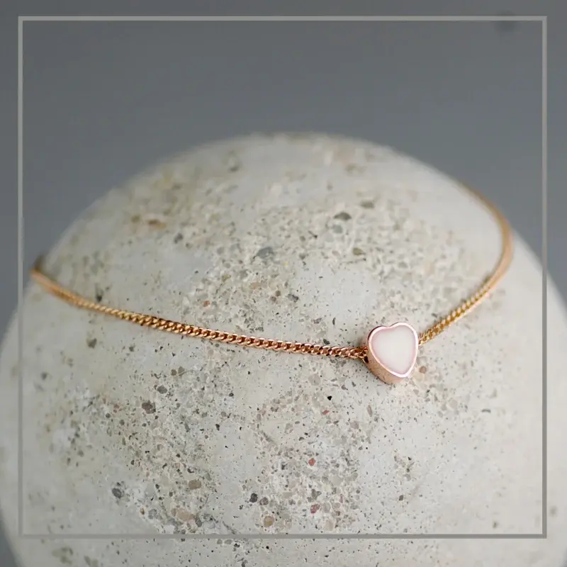 Moedermelk Armband Center Hart Rosegoud