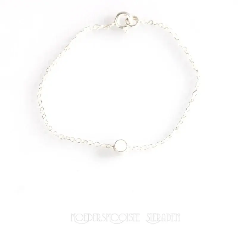 Moedermelk Armband Center Rond Zilver