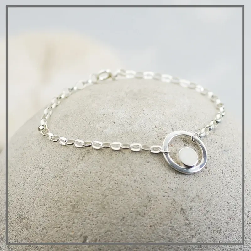 Moedermelk Armband Design Plain in Zilver