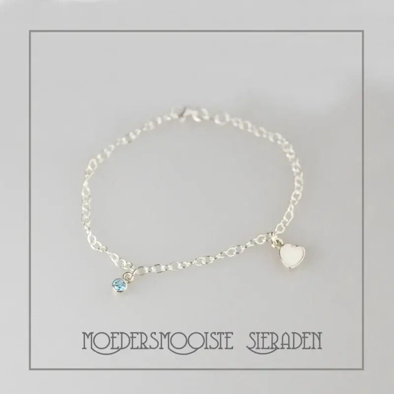 Moedermelk Armband Hartje in Zilver