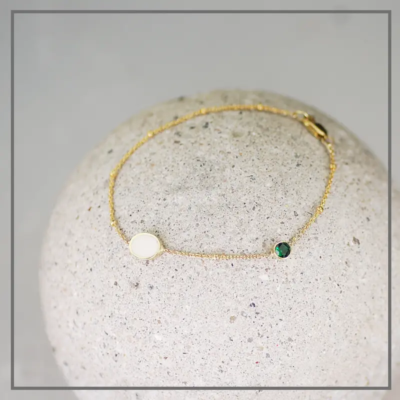 Moedermelk Armband Lois in Goud met geboortesteen