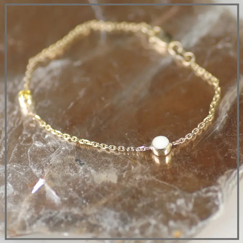 Moedermelk armband van Goud met Geboortesteen