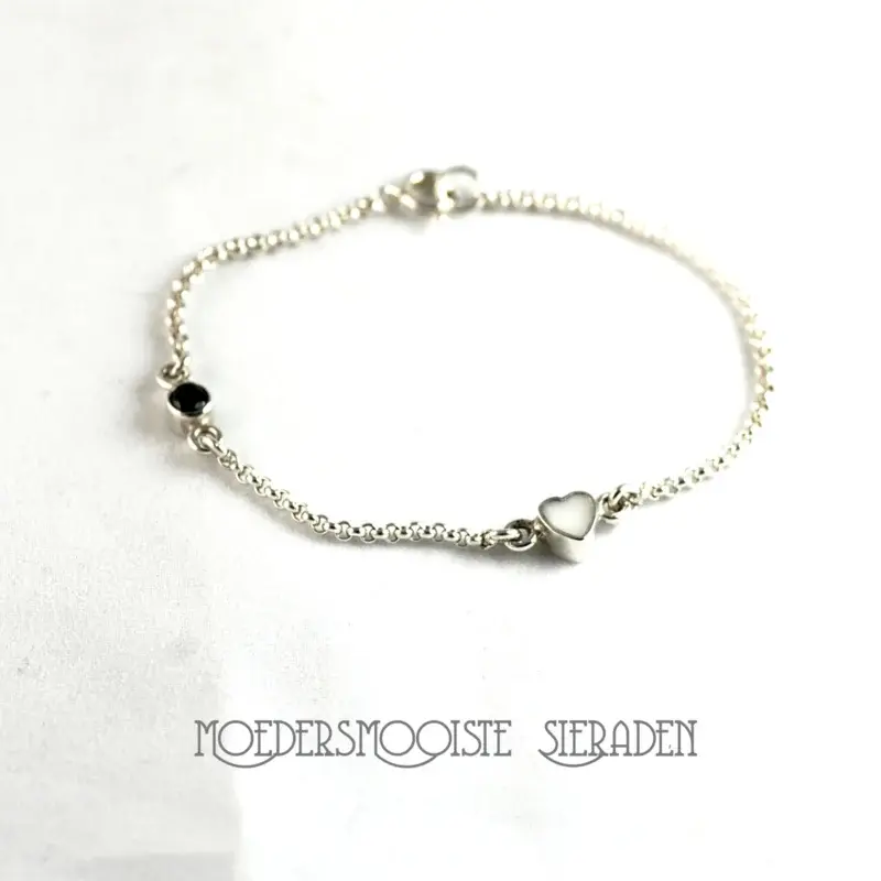 Moedermelk Armband van Zilver Acceptance met Geboortesteen