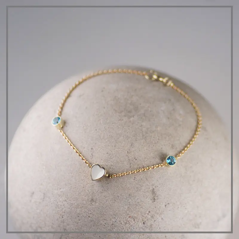 Moedermelk Armband Venus in Goud met Geboortestenen