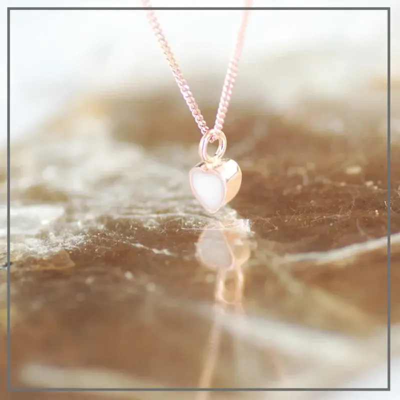Moedermelk Collier Hart Groot Rosegoud