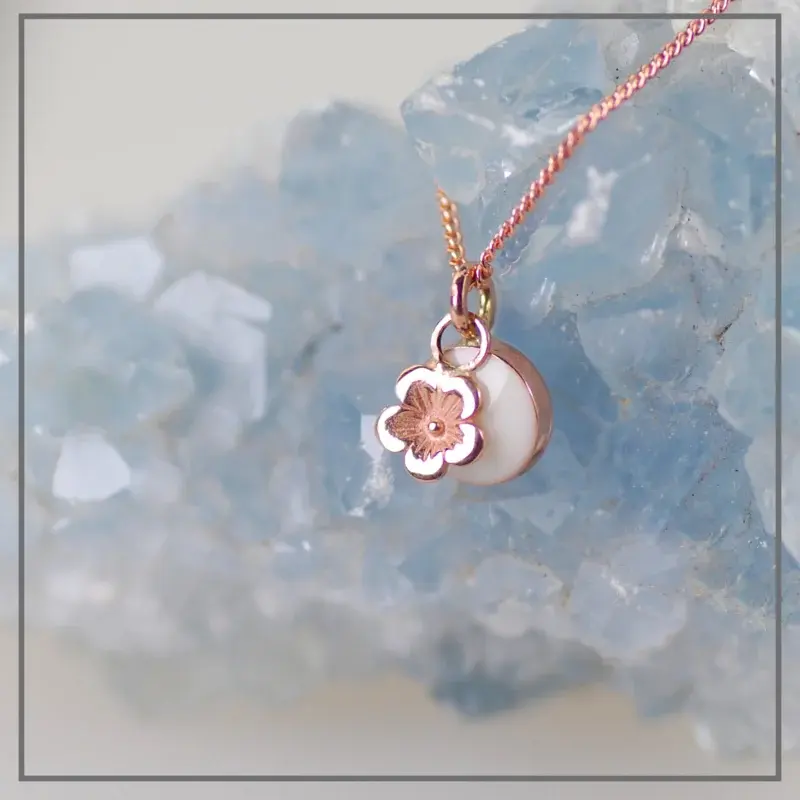Moedermelk Ketting Blossom in Rose Roségoud