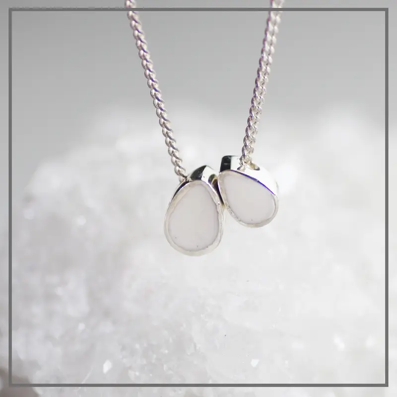 Moedermelk Ketting Center Drop 2 in Zilver