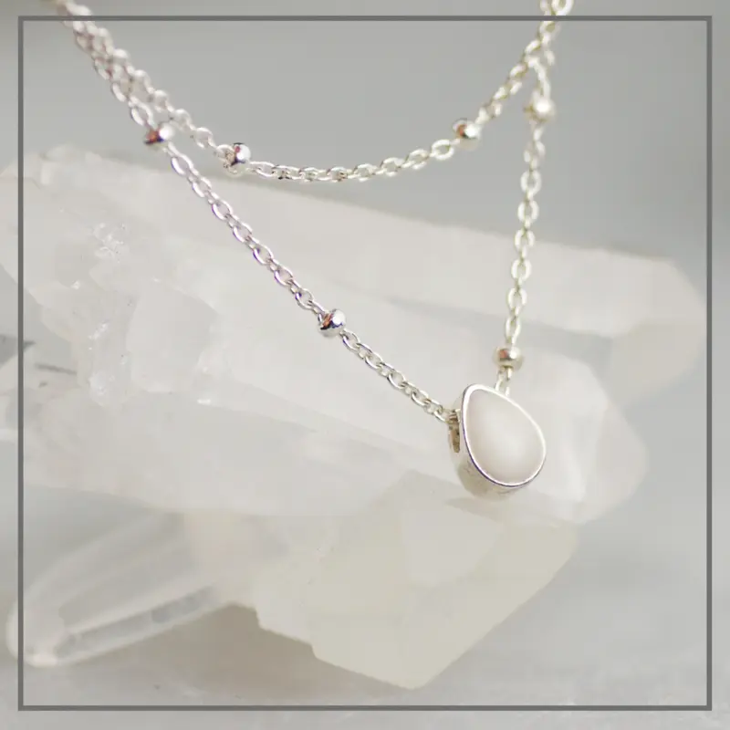 Moedermelk Ketting Center Drop in Zilver