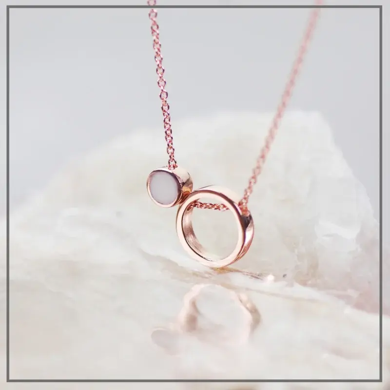 Moedermelk Ketting Circle of Love in Rosegoud