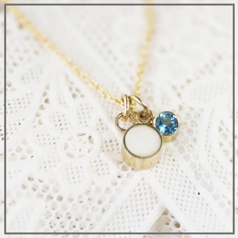 Moedermelk Ketting Dahlia Gold met Geboortesteen