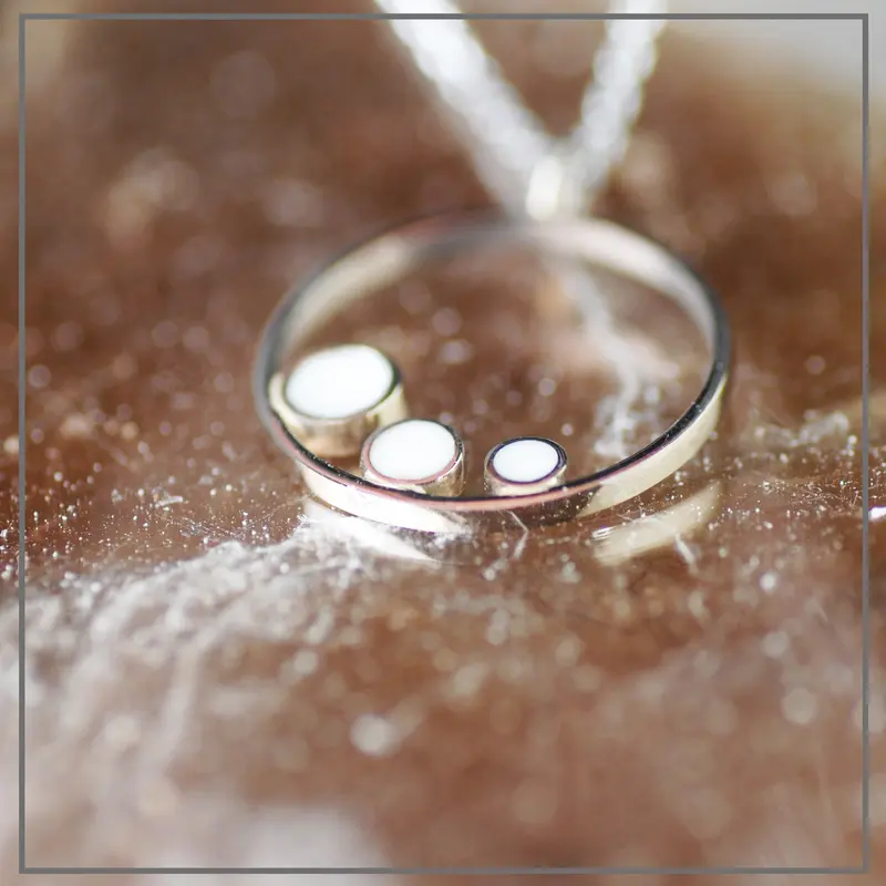 Moedermelk Ketting Design Grown 3 in Witgoud