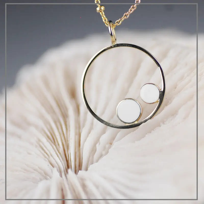 Moedermelk Ketting Design Plain Goud Femine met dubbel component