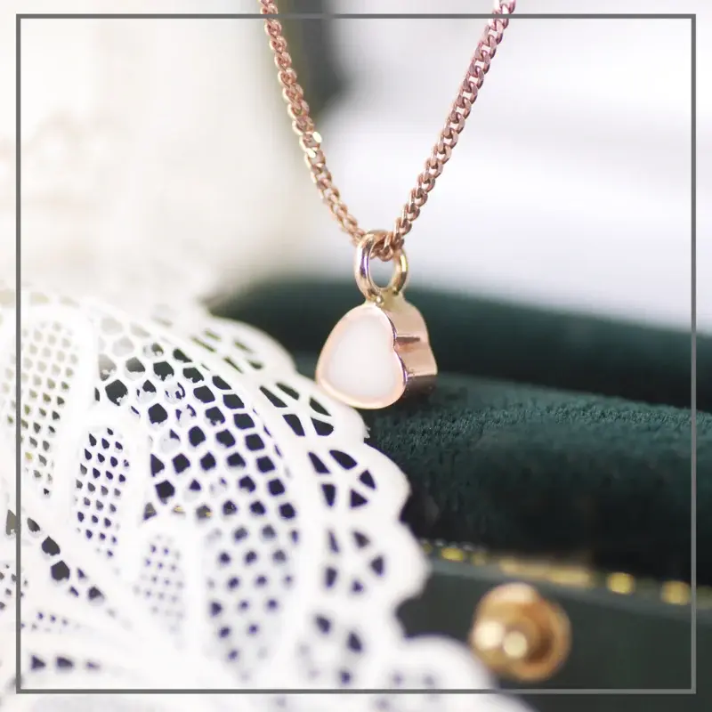Moedermelk Ketting Hart in Roségoud