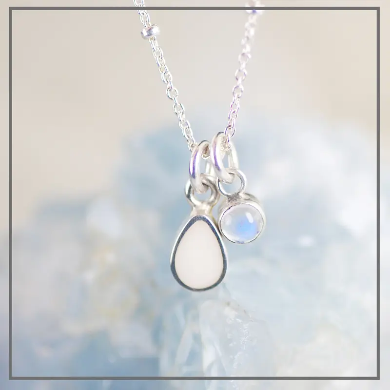 Moedermelk ketting Rainbow Moonstone