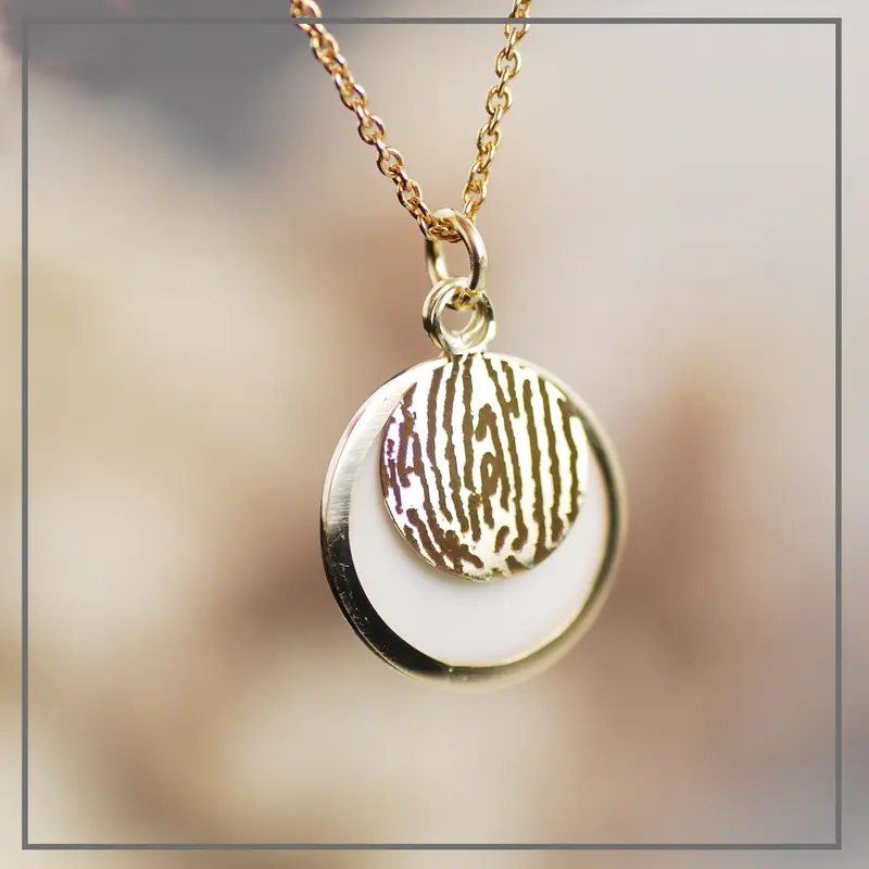 Moedermelk Ketting van Goud met een Vingerafdruk
