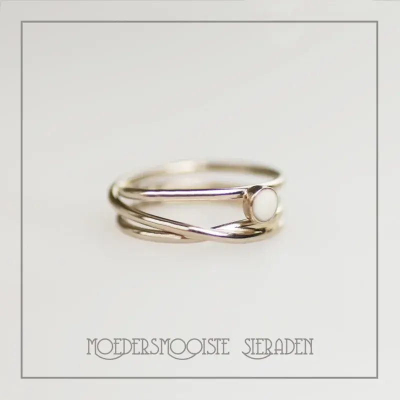 Moedermelk ring Endless Love witgoud