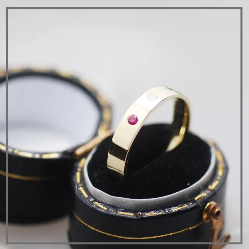 Moedermelk ring Forward Goud met twee geboortestenen