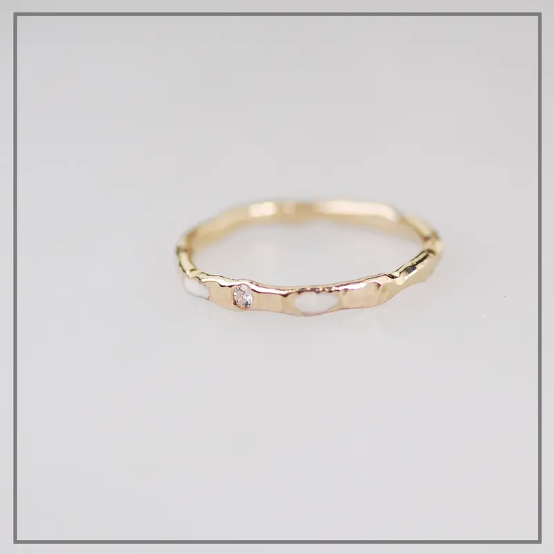 Moedermelk ring Navelstreng met Diamant