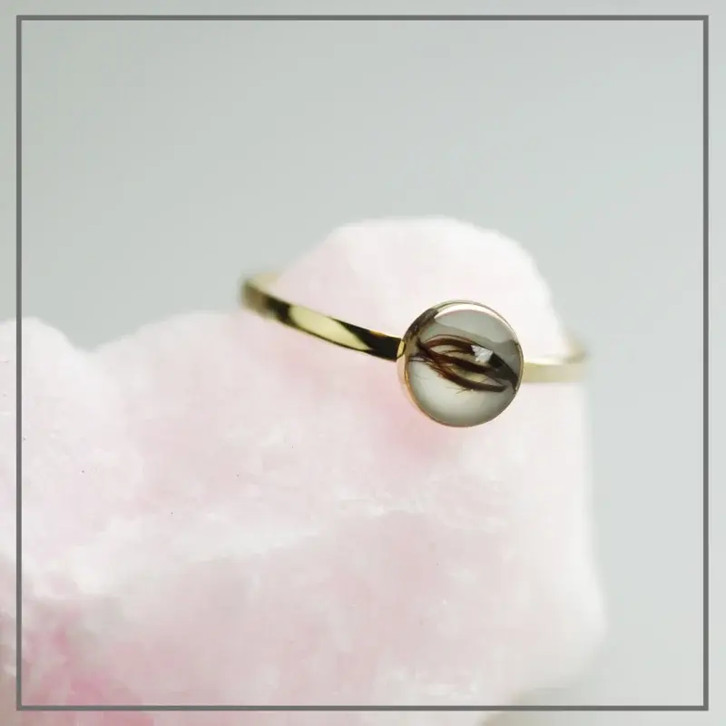 Moedermelk ring Sublime goud met moedermelk en haarlokje
