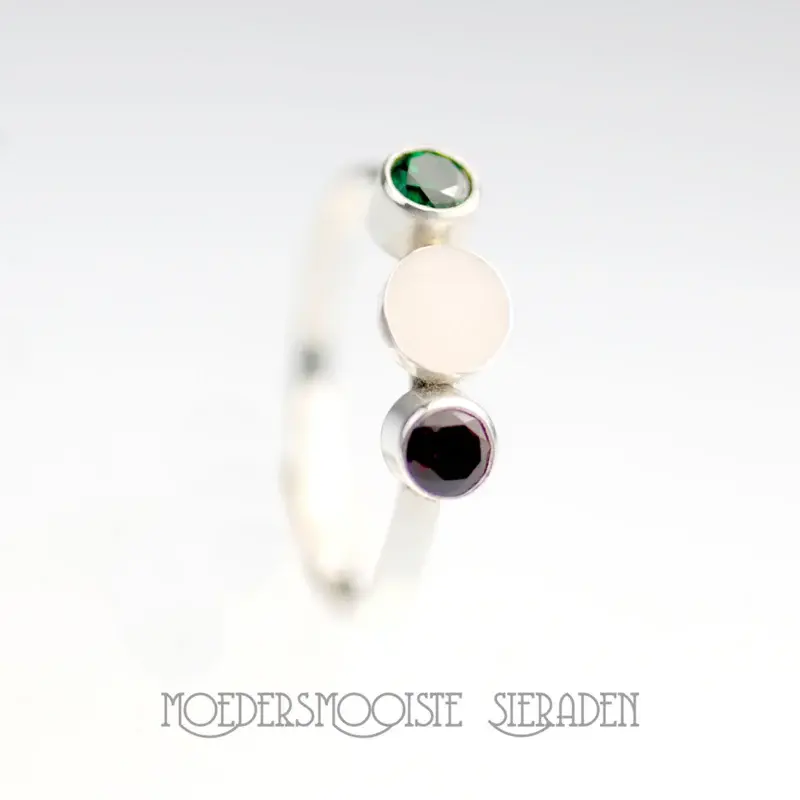 Moedermelk ring Tamara met twee geboortestenen