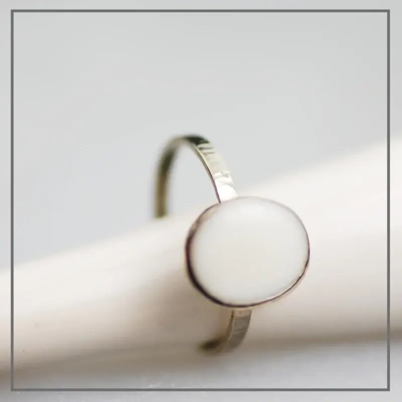 Moedermelk ring Zelda Oval Witgoud