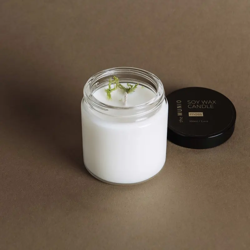 Moss Mini Candle in A Glass Votive - Eco Soy