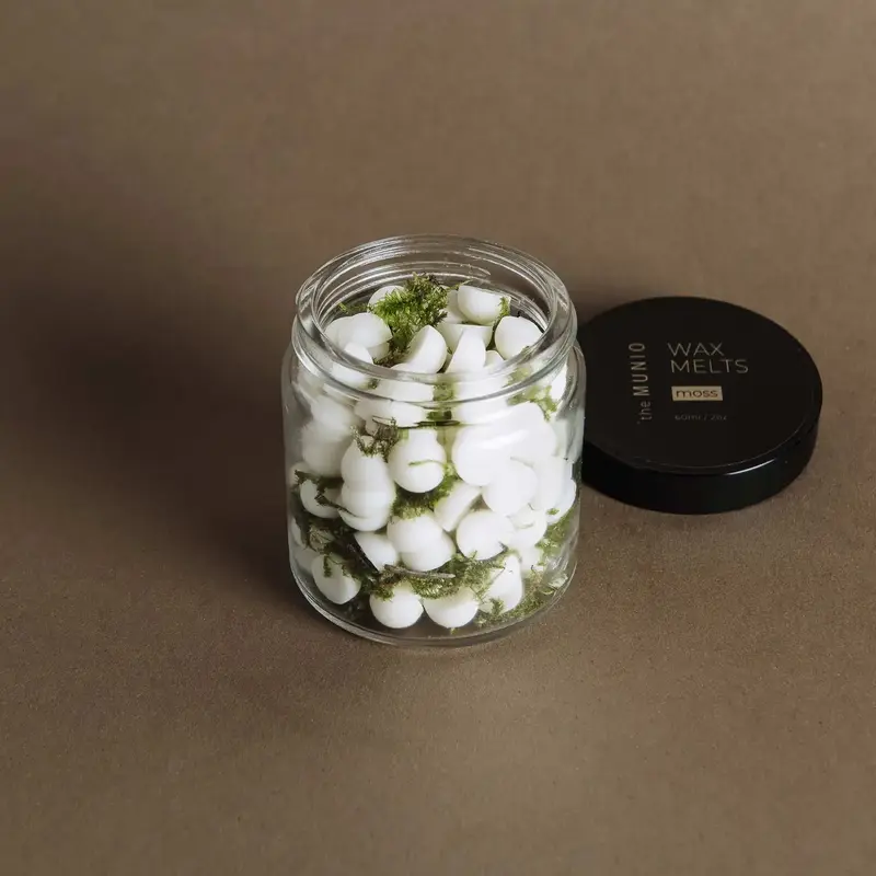 Moss Mini Wax Melts in A Glass Votive