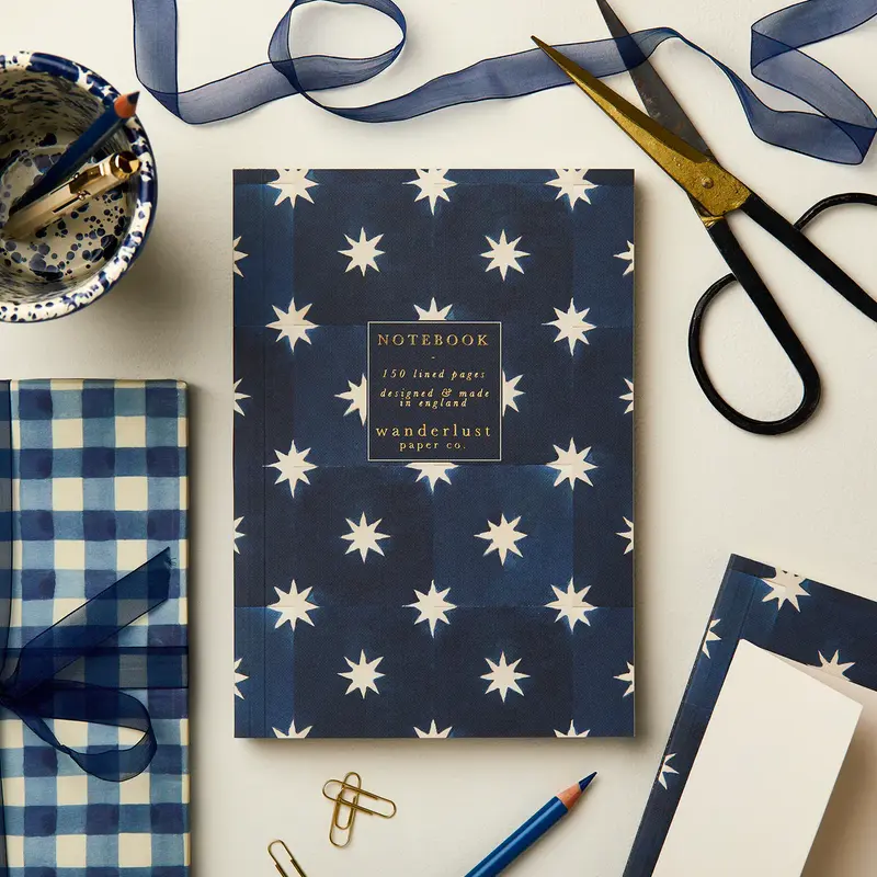 Navy Stars Notebook