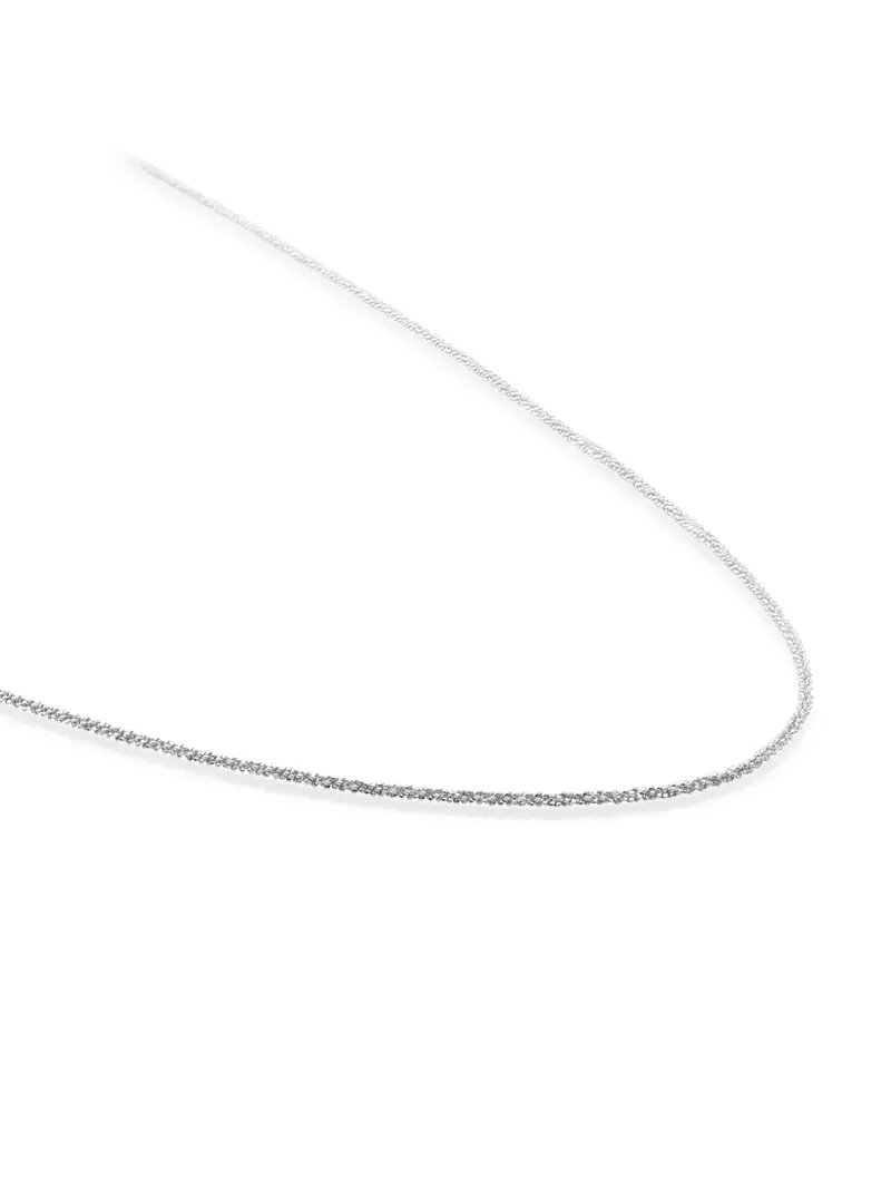 Necklace - Criss Cross chain rhodium plated - Silver - 90cm