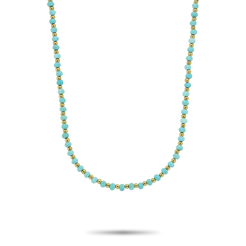 Necklace Mix Turquoise Gold - 4mm (38cm)