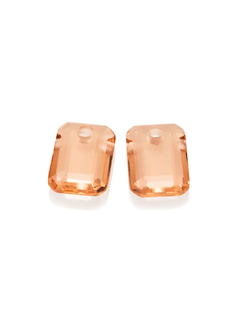 Oorbel Edelstenen Baguette Champagne Quartz
