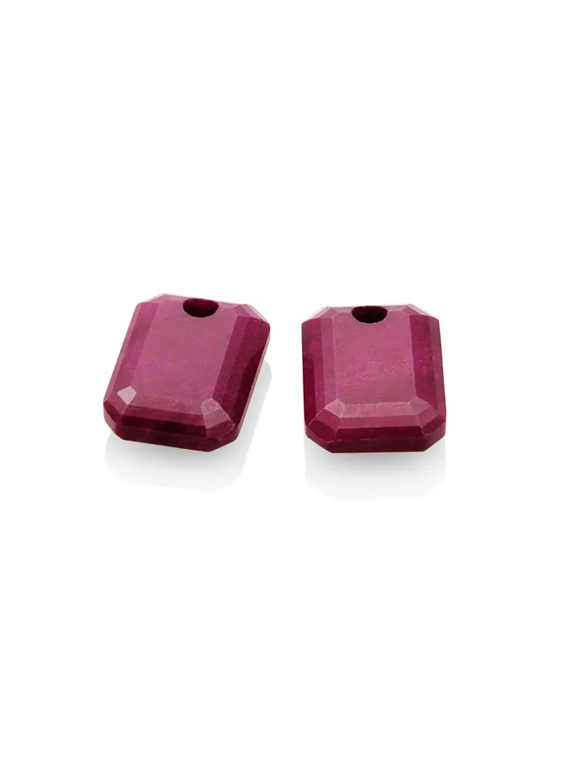 Oorbel Edelstenen Baguette Fuchsia Jade