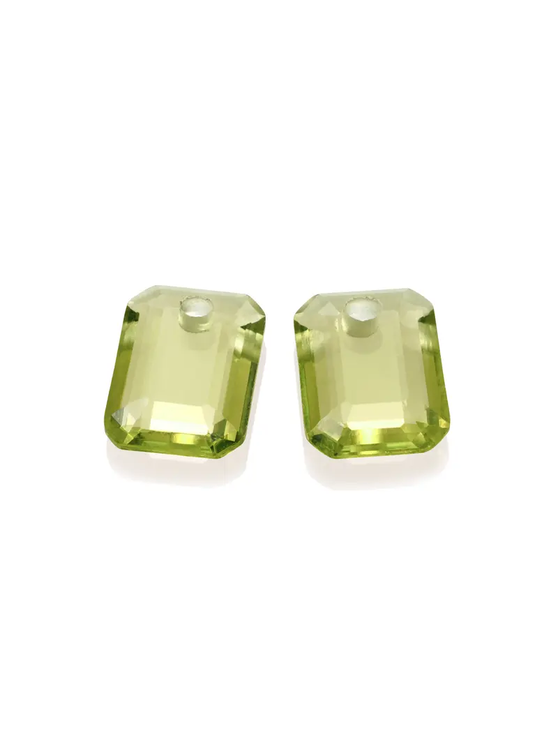 Oorbel Edelstenen Baguette Lemon Quartz