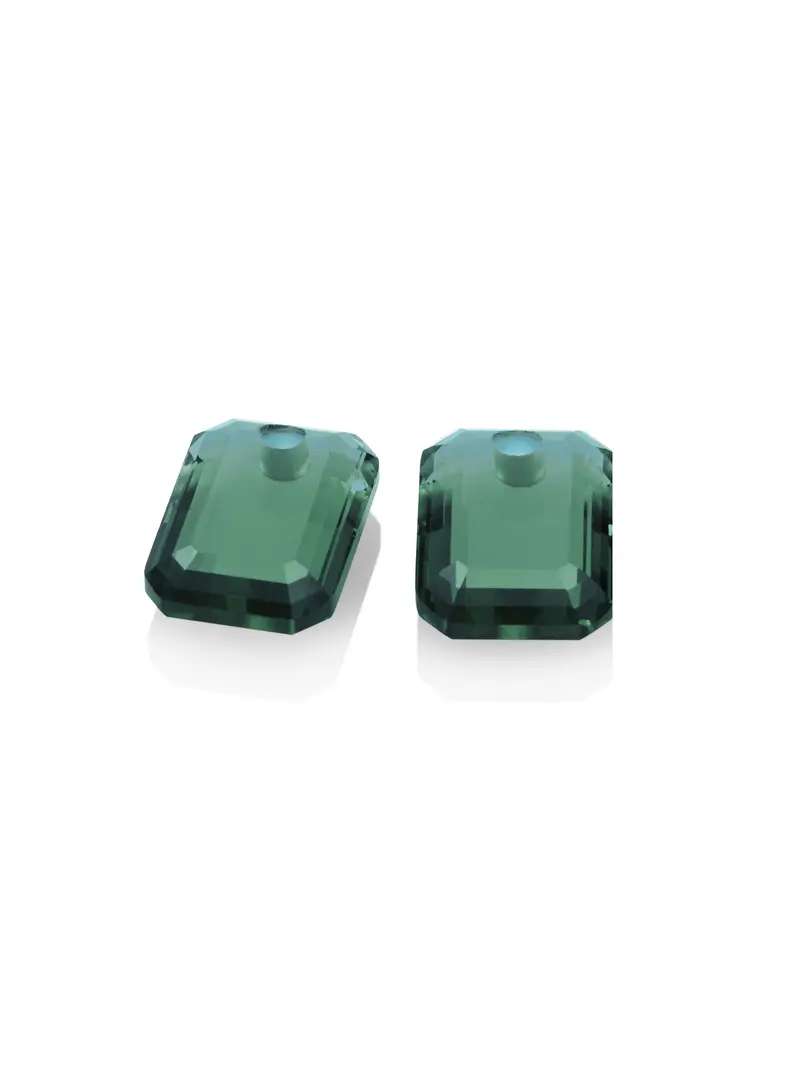 Oorbel Edelstenen Baguette Petrol Green Quartz