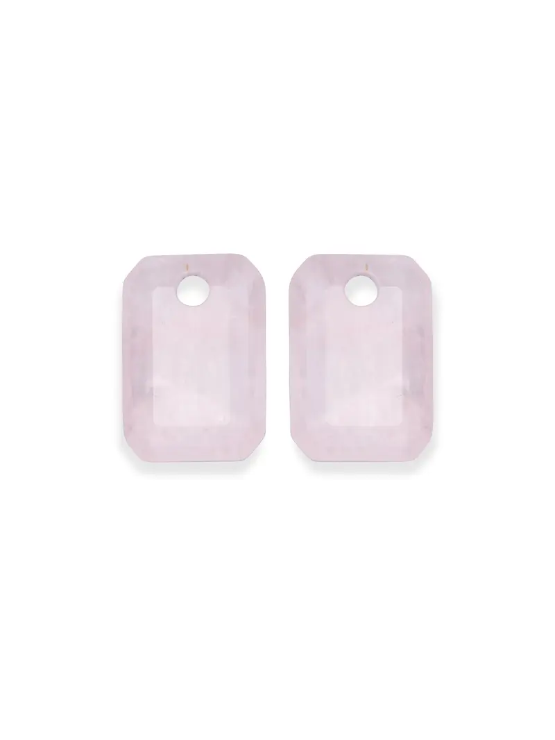 Oorbel Edelstenen Baguette Rose Quartz