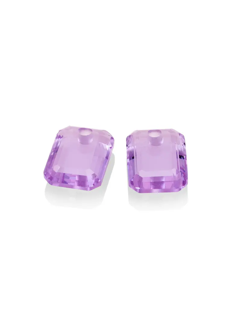 Oorbel Edelstenen Baguette Violet Quartz