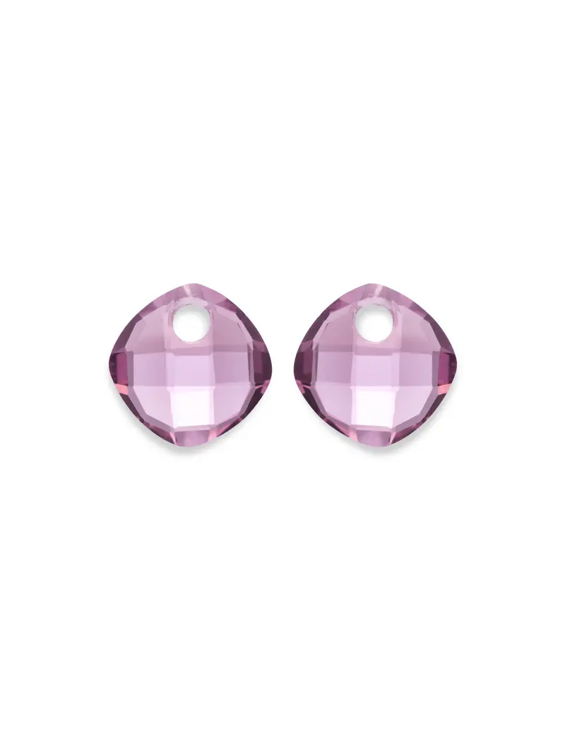 Oorbel Edelstenen Cushion Cut Aubergine Quartz