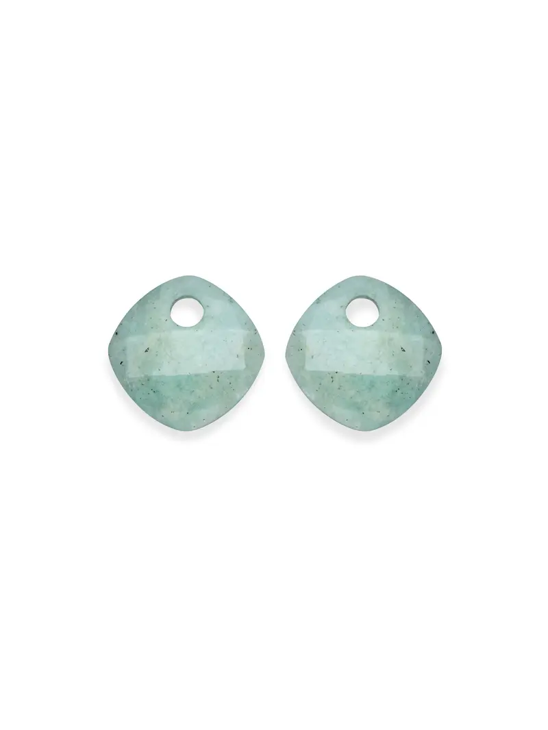 Oorbel Edelstenen Cushion Cut Rich Green Amazonite