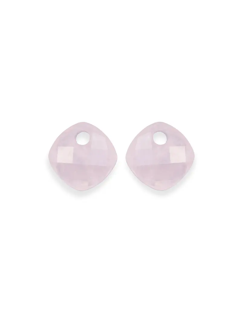 Oorbel Edelstenen Cushion Cut Rose Quartz