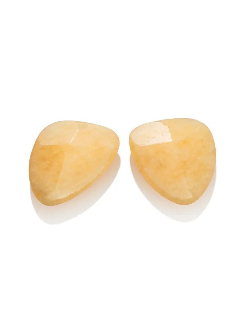 Oorbel Edelstenen Edge Facet Yellow Jade