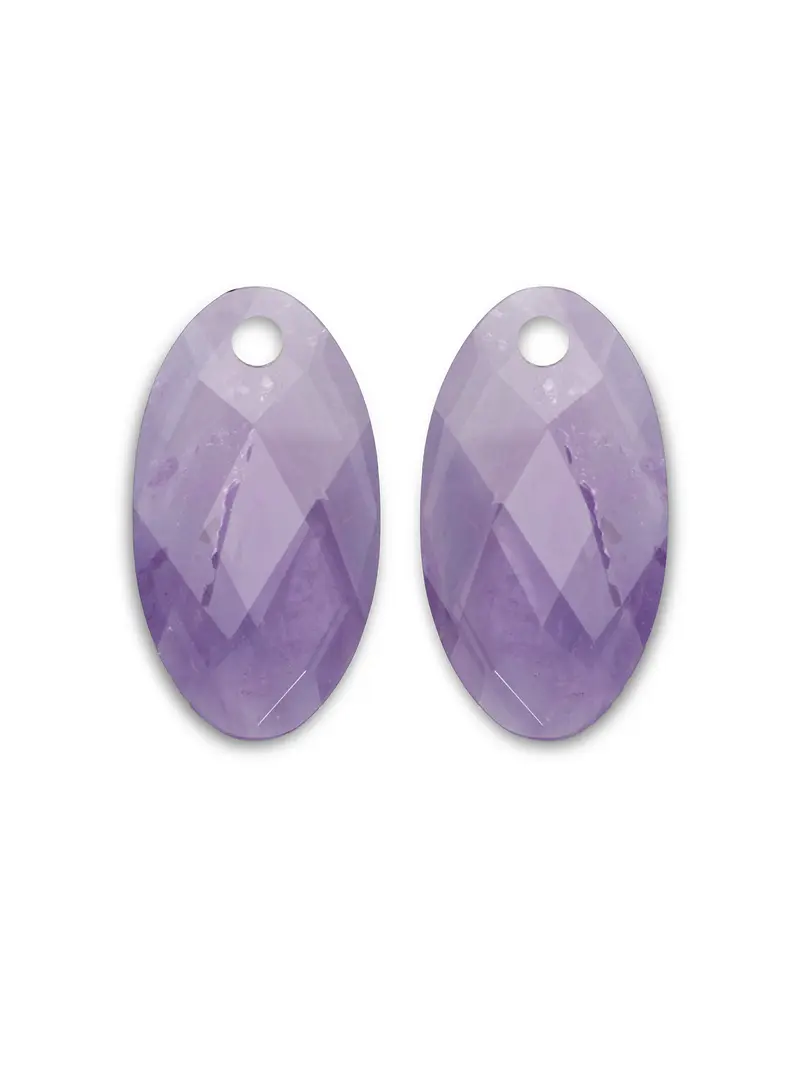 Oorbel Edelstenen Large Leaf Amethyst