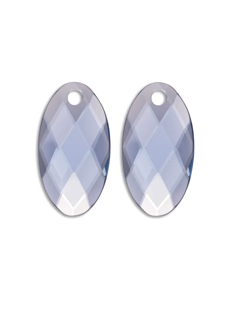 Oorbel Edelstenen Large Leaf Ice Blue Quartz