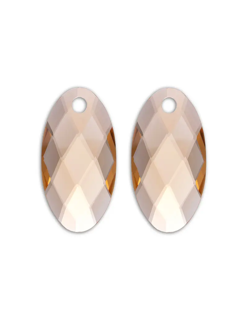 Oorbel Edelstenen Large Leaf Light Gold Citrine Quartz