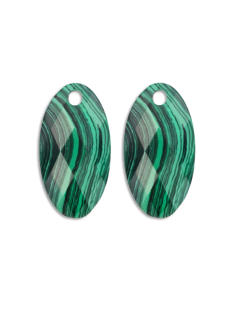 Oorbel Edelstenen Large Leaf Malachite