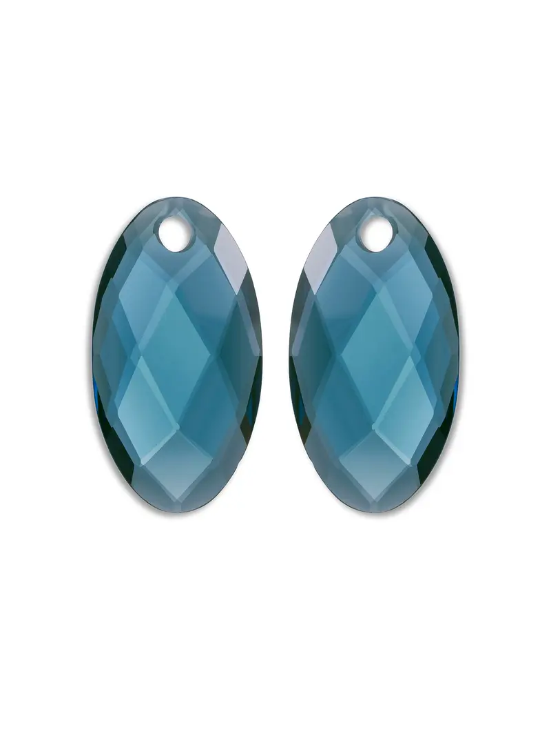 Oorbel Edelstenen Large Leaf Ocean Topaz Quartz